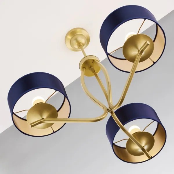 Jupiter 2113 - Lustră pe tijă KASZMIR 3xE27/15W/230V albastru/auriu