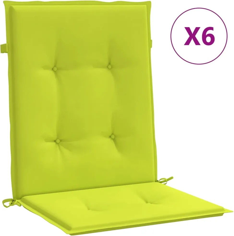 vidaXL Perne cu spătar mic, 6 buc., verde, 100x50x3 cm, textil oxford