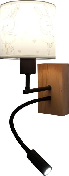 Brilagi - Lampă LED Flex. BOBO WOOD 1xE27/25W/230V + LED/3W stejar/negru/alb/albastru regal