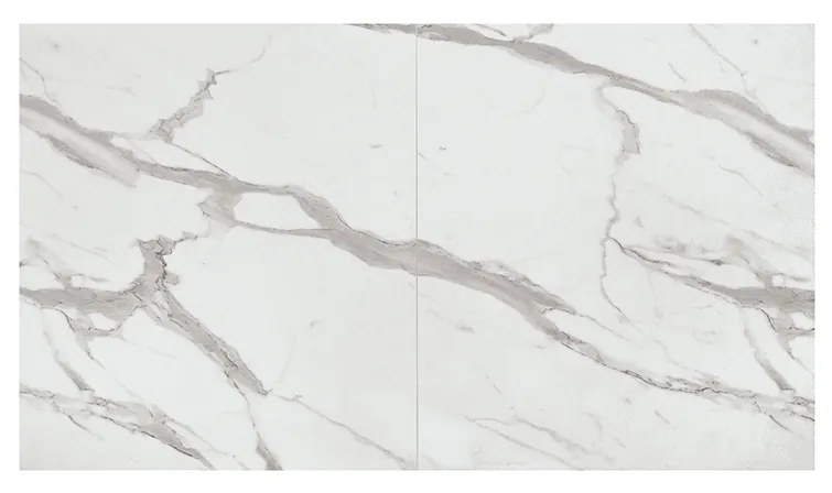 MASA TIFANY BLAT ALB MARMORAT - 140 cm / 90 / h 77 - Pal - EFECT MARMURA - Extensibila - ALB - Metal
