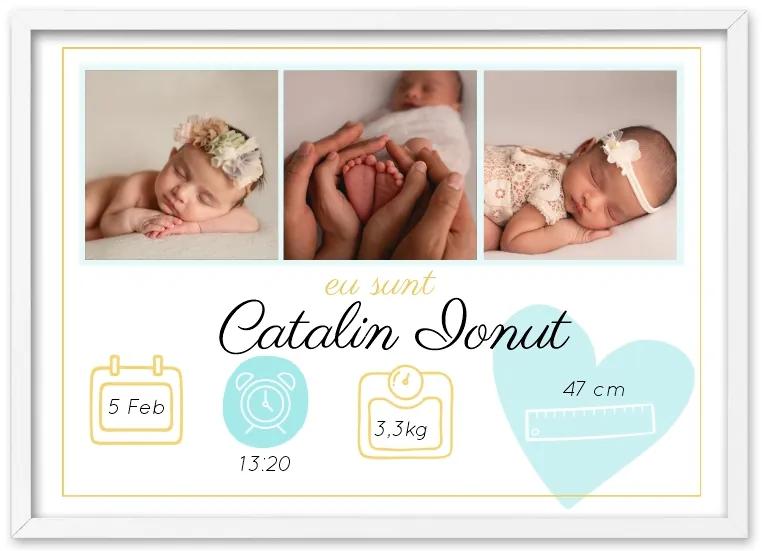Tablou personalizat pentru nou născuți - Băieței