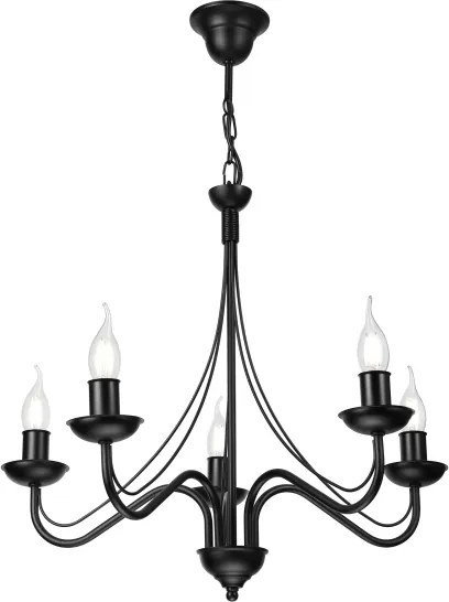Candelabru pe lanț ANTON 5xE14/15W/230V negru