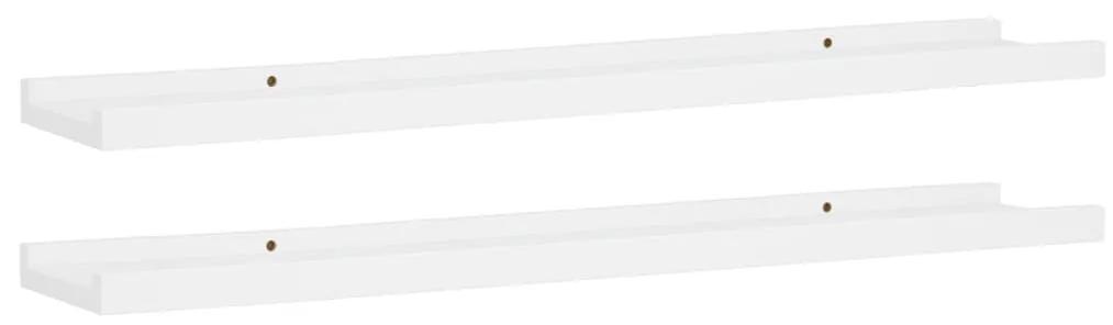 323930 vidaXL Rafturi rame foto cu bordură, 2 buc., alb, 80 x 9 x 3 cm, MDF