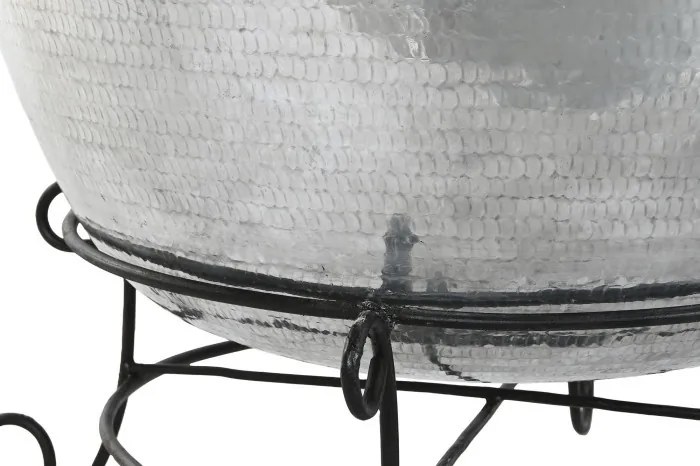 Vază decorativă de mari dimensiuni, stil modern elegant, culoare argintiu, din aluminiu, „Silver”