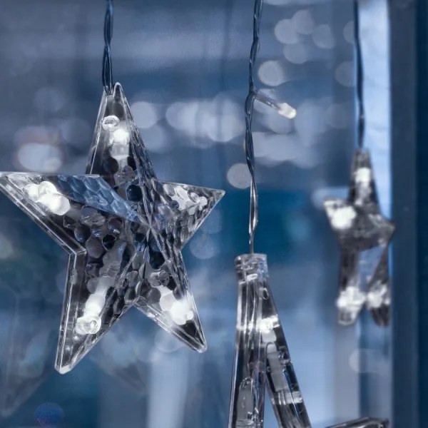 Perdea LED de Crăciun Brilagi 77xLED/3xAA/USB 1,8m alb rece