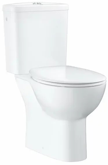 Set vas WC pe pardoseala Grohe Bau Ceramic Rimless cu rezervor asezat si capac softclose