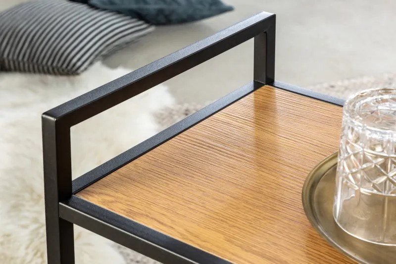 Neînvins Masuta laterala Slim Line 60 cm stejar negru salbatic