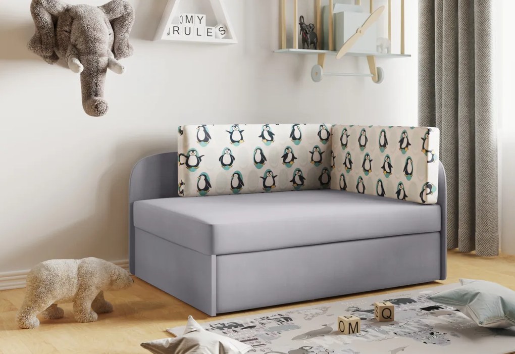 Supermobel Canapea extensibila copii MILO, 107x64x78, pilka/casablanka 16, stanga