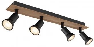 Plafoniera rustica 4 becuri GU10 Drew 57998-4W Globo