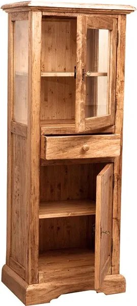 Vitrina,L55 43 H150 cm, 2 usi 1 sertar