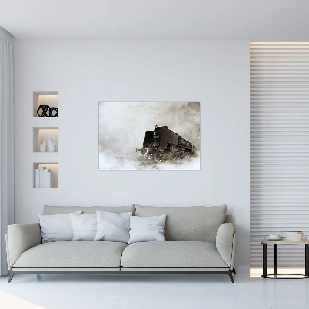 Tablou - Tren în ceață (90x60 cm)