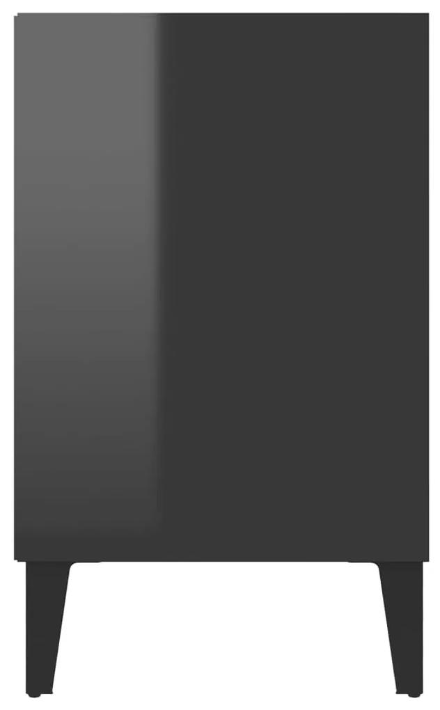Comoda TV cu picioare metalice negru extralucios 103,5x30x50 cm 1, negru foarte lucios, 103.5 x 30 x 50 cm