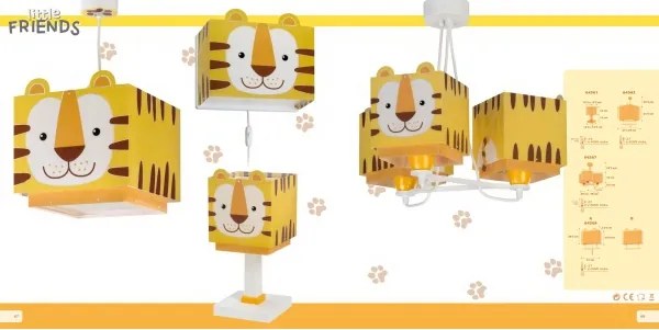 Dalber 64568 - Aplică perete copii LITTLE TIGER 1xE27/60W/230V