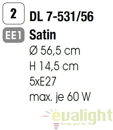 Plafoniera stil clasic diam.56cm Aida DL 7-531/56 satin OR
