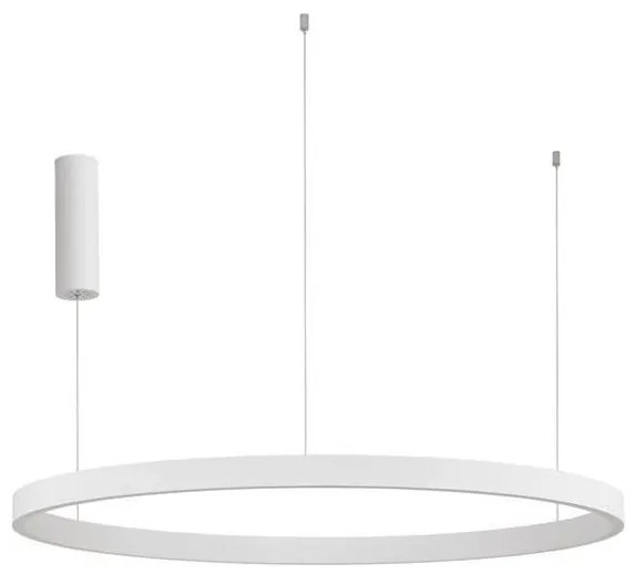Lustra LED design circular cu iluminat sus si jos ELOWEN alb, diametru 98cm