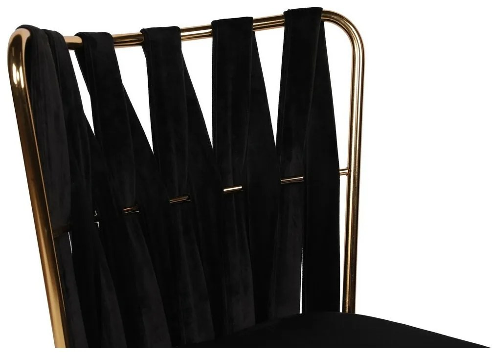 Set de scaune de sufragerie Kusakli Black andGold, 2 buc., 2 buc.