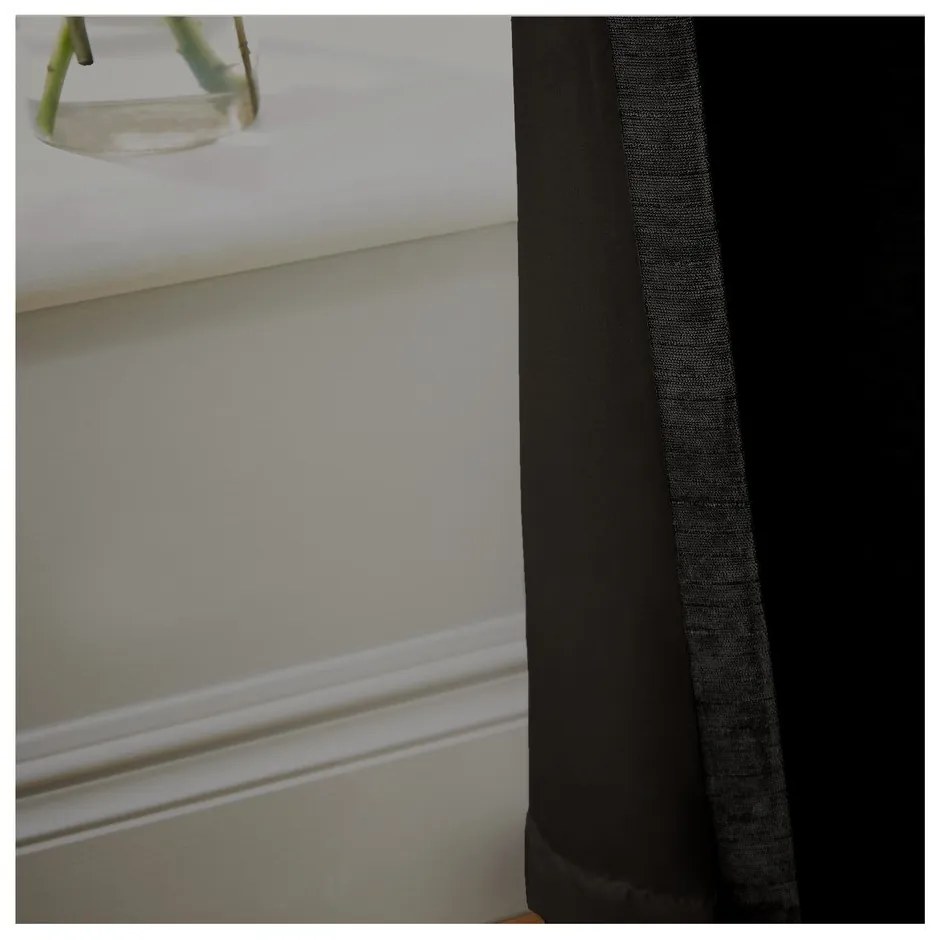 Draperii negre termoizolante 2 buc. din janilie 229x229 cm Selene Luxury Chenille – Hyperion