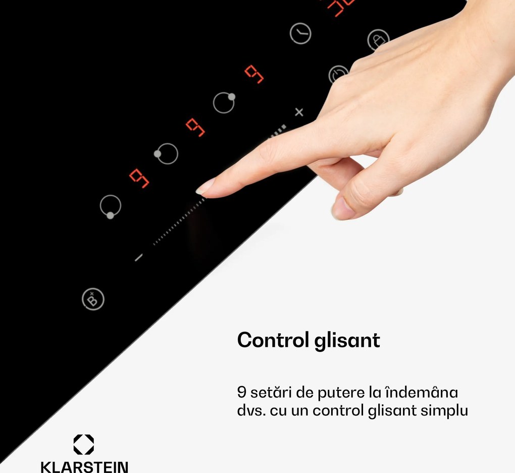 Klarstein Delicatessa Plită cu inducție, 45 cm, 6600 W, 3 plite