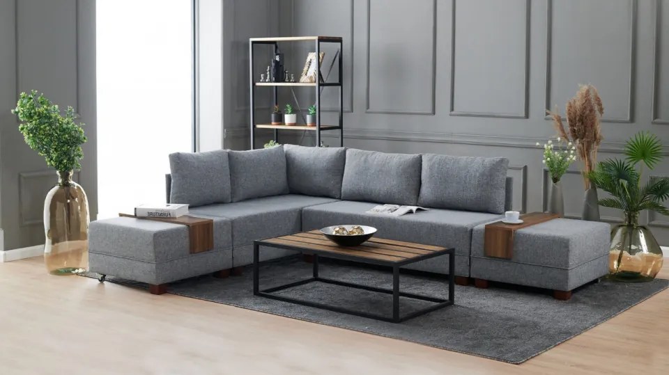 Coltar Extensibil Fly Corner Sofa Bed Left, Gri