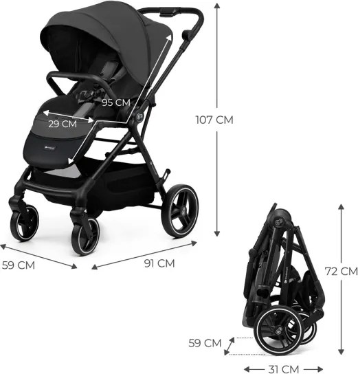 KINDERKRAFT SELECT YOXI - Cărucior sport gri Moonlight