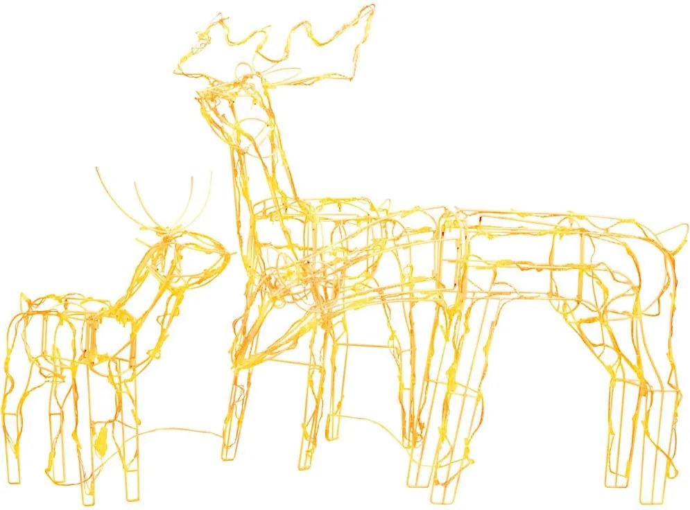 vidaXL Instalație de lumini de Crăciun cu reni, 3 piese, 229 LED-uri