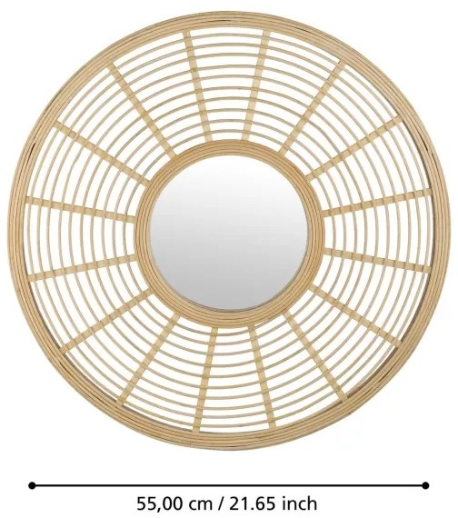 Oglindă de perete Eglo 425029 MITSUKE d. 55 cm bambus