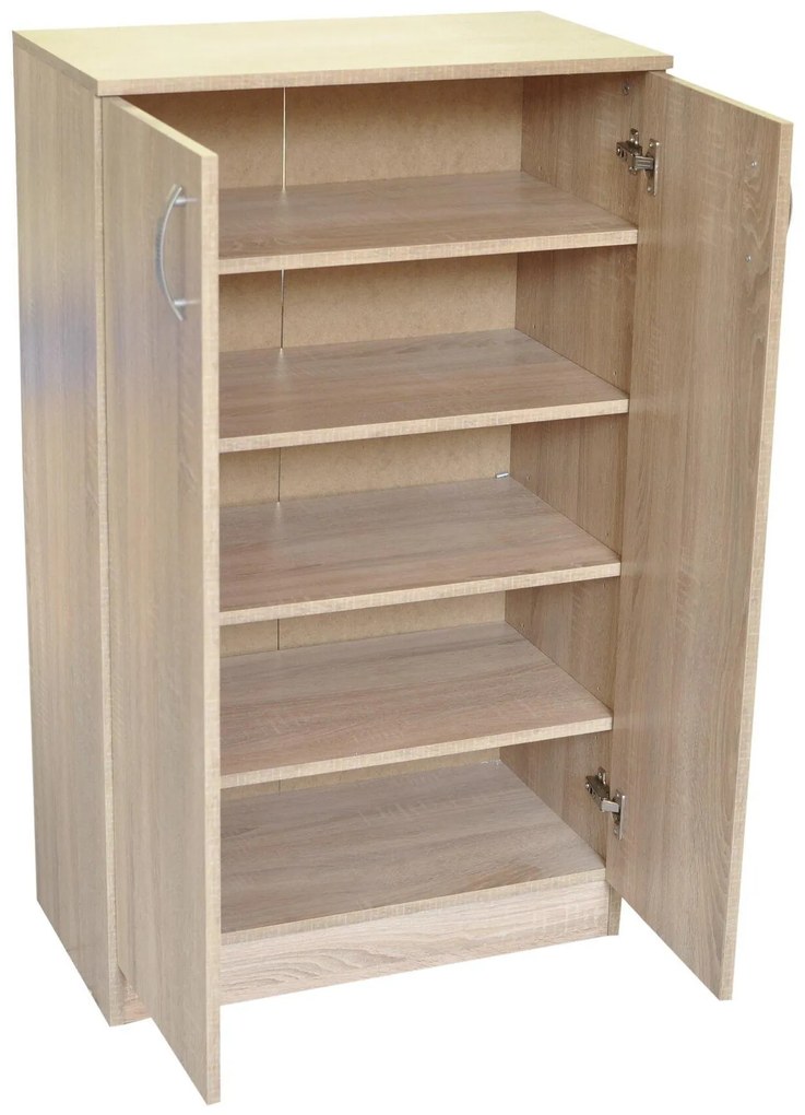 Pantofar cu doua usi si rafturi 64x35x107 cm Stejar sonoma