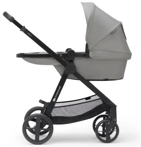 Cărucior de copii combinat 3 în 1 KINDERKRAFT NEWLY Moonlight grey + scaun auto MINK PRO