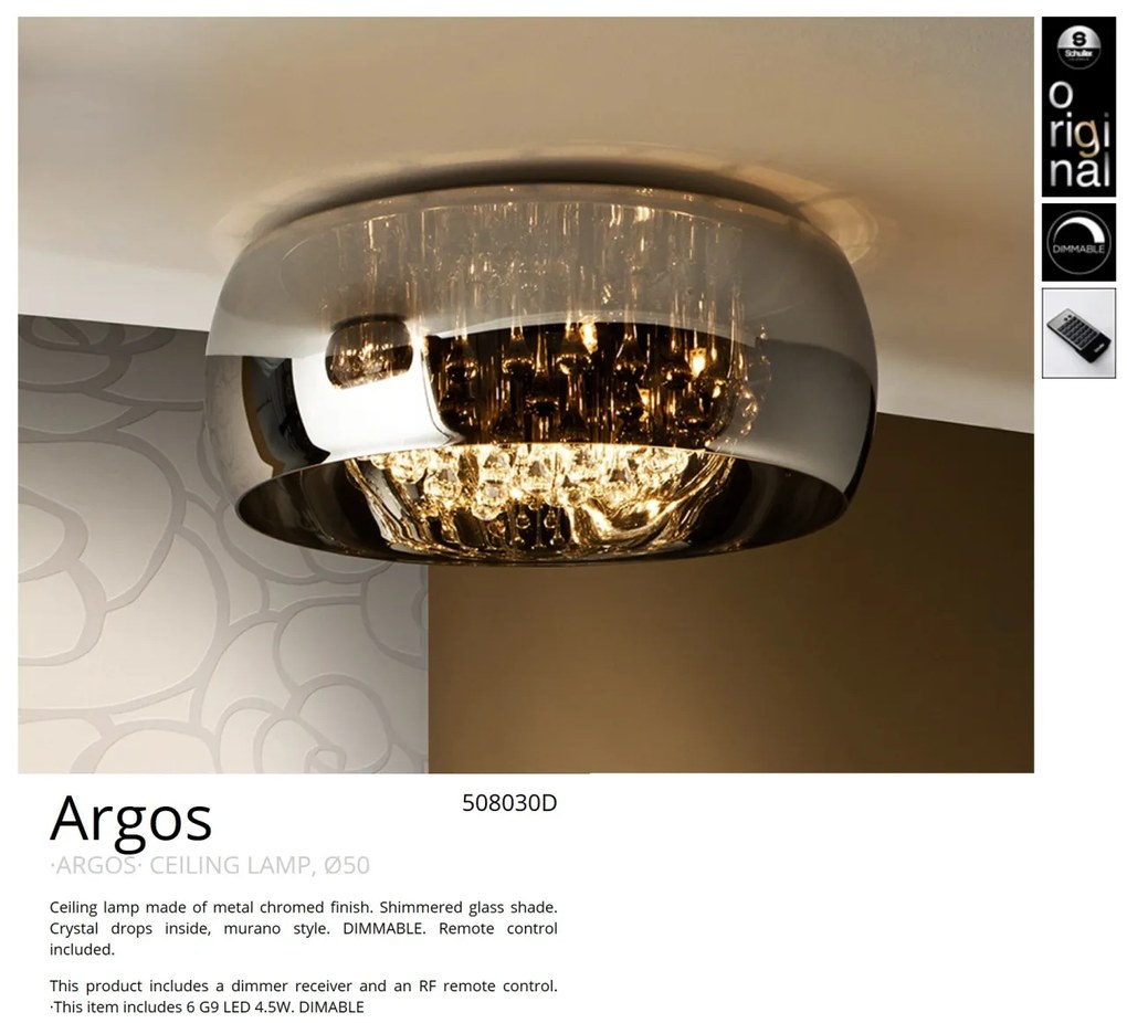 Lustra aplicata LED dimabila cu telecomanda 50cm ARGO SV-508030D