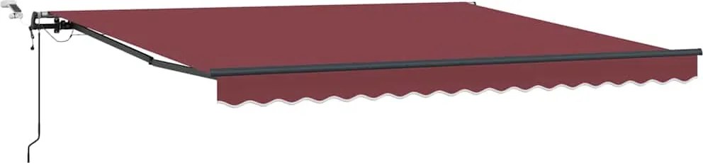 vidaXL Copertina retractabilă automat cu LED-uri, vișiniu, 400x300 cm