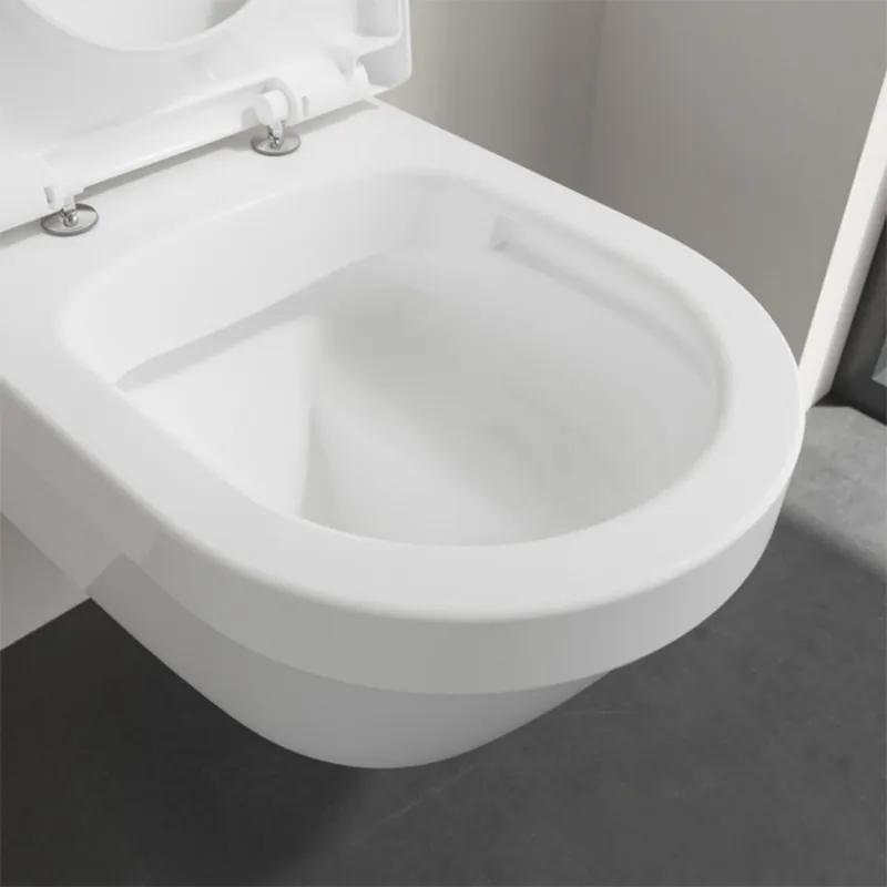 Set vas WC suspendat, Villeroy &amp; Boch, Architectura, cu capac wc soft close si quick release, alb