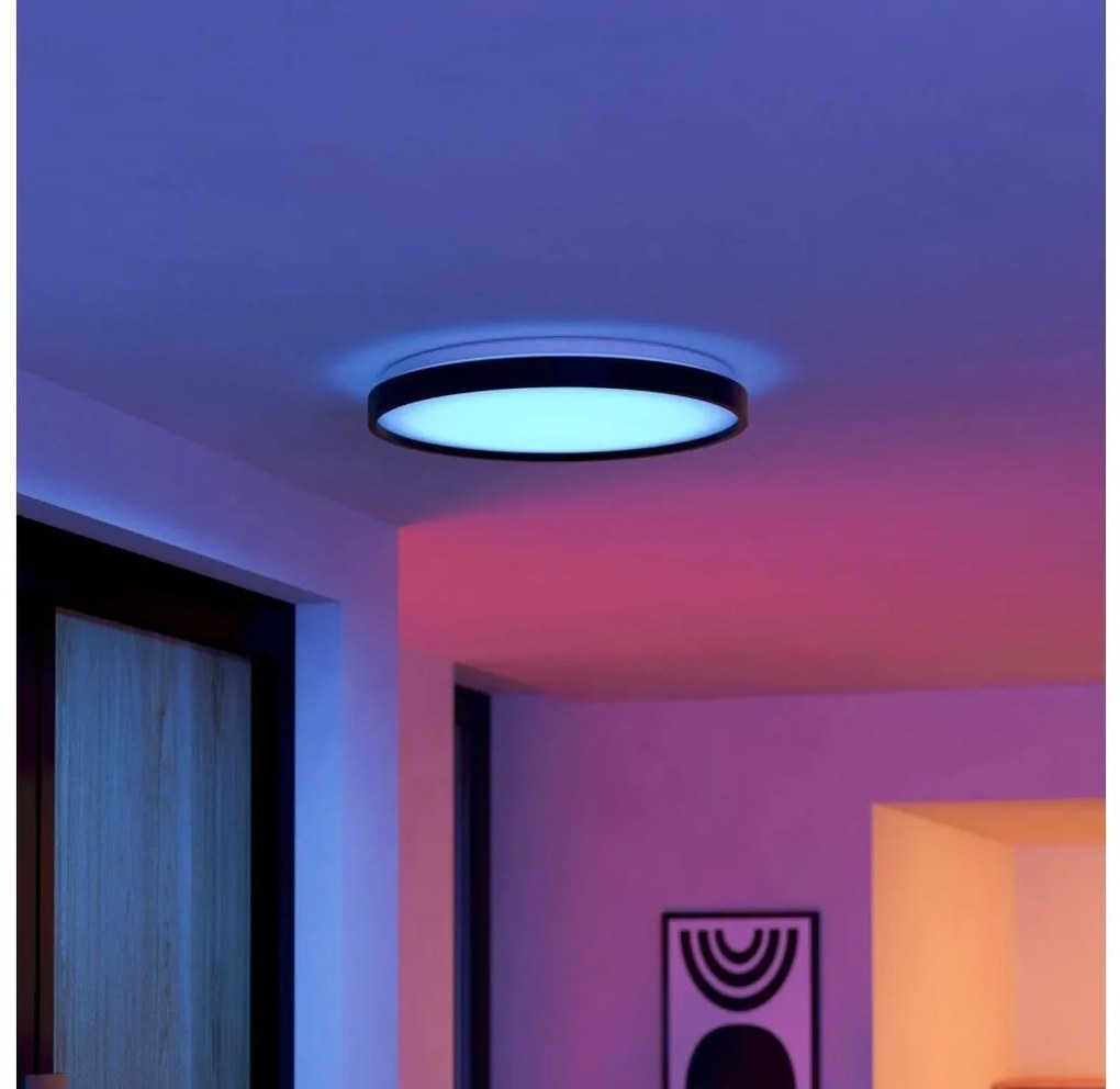 Eglo 300692 - Plafonieră LED RGBW MOZONCILLO-Z, 28,3 W, 230 V, neagră + telecomandă