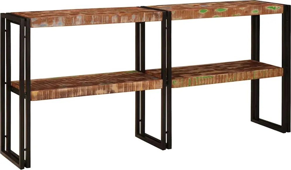 vidaXL Masă de consolă cu raft Multicolour Lemn recuperat masiv