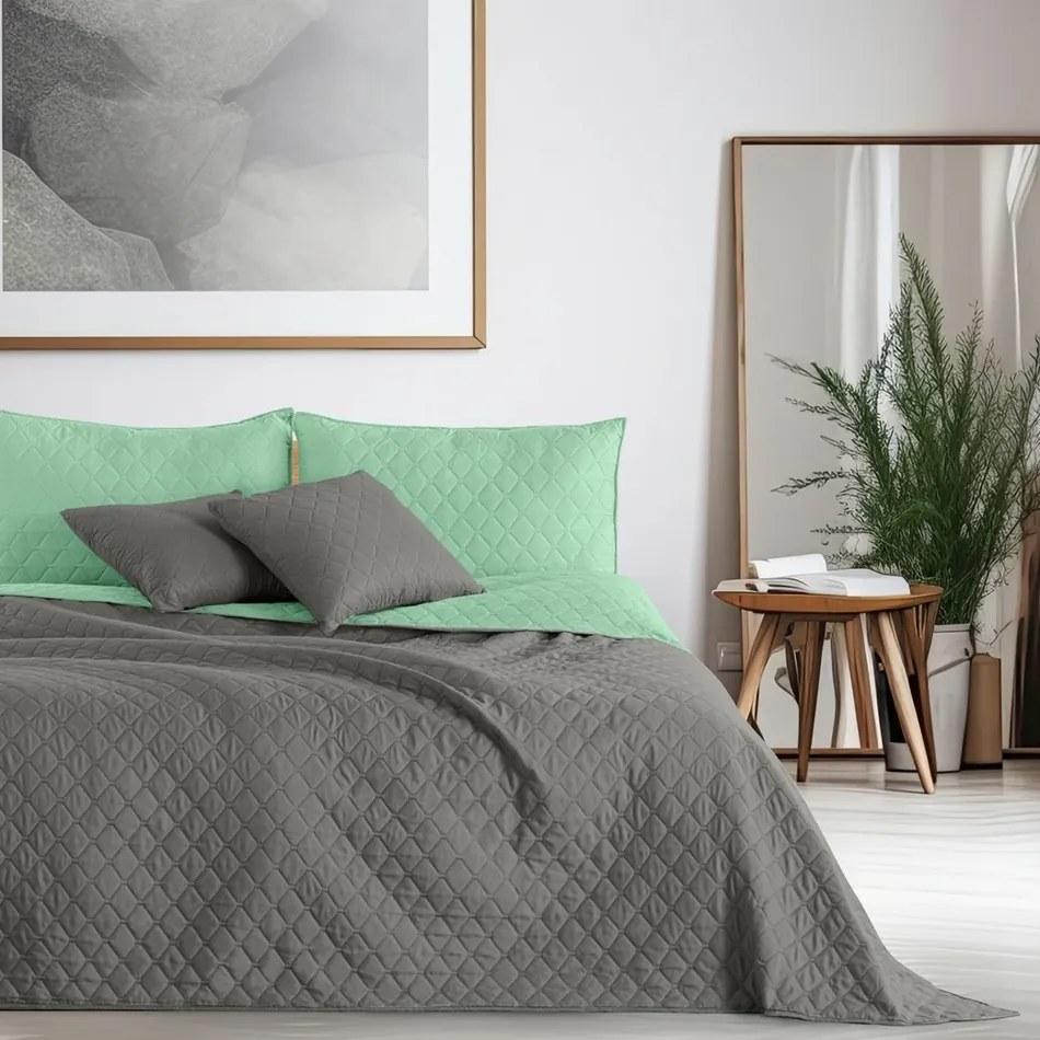 DecoKing Cuvertură pentru pat Axel mentă/oțel, 170x 210 cm, 170 x 210 cm