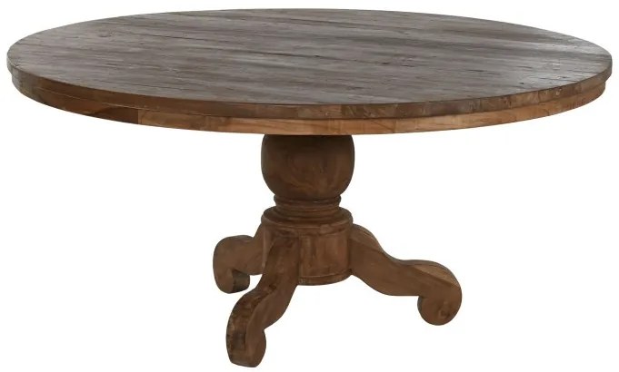 Masa dining, rotunda, din lemn de tec reciclat, Sorel
