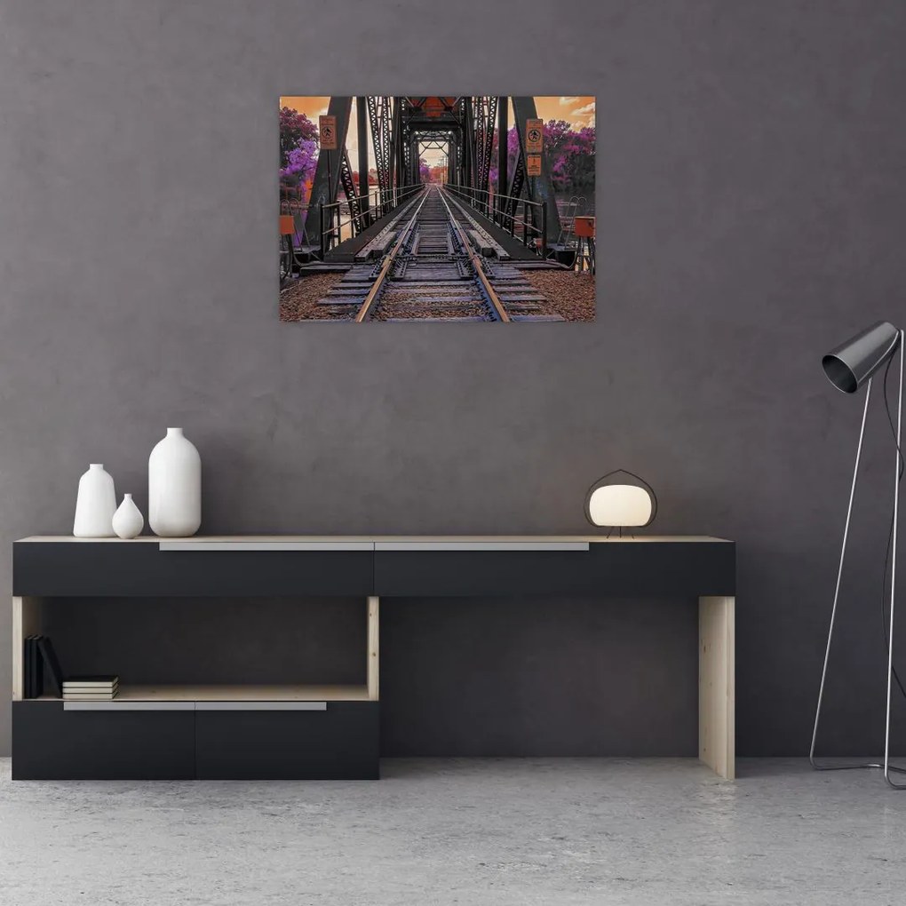 Tablou cu pod de cale ferată (70x50 cm)