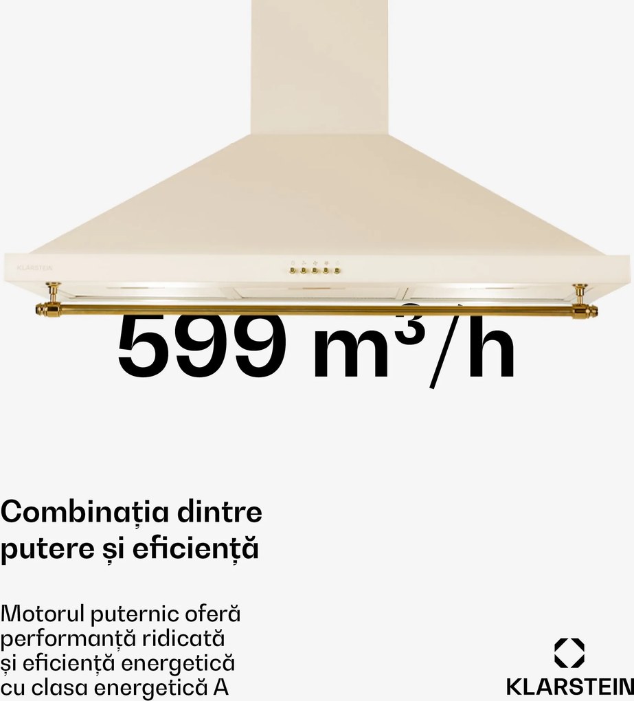 Klarstein Montblanc 90, hota, 599m³/h. 165W, 2x1.5W, LED, bandă