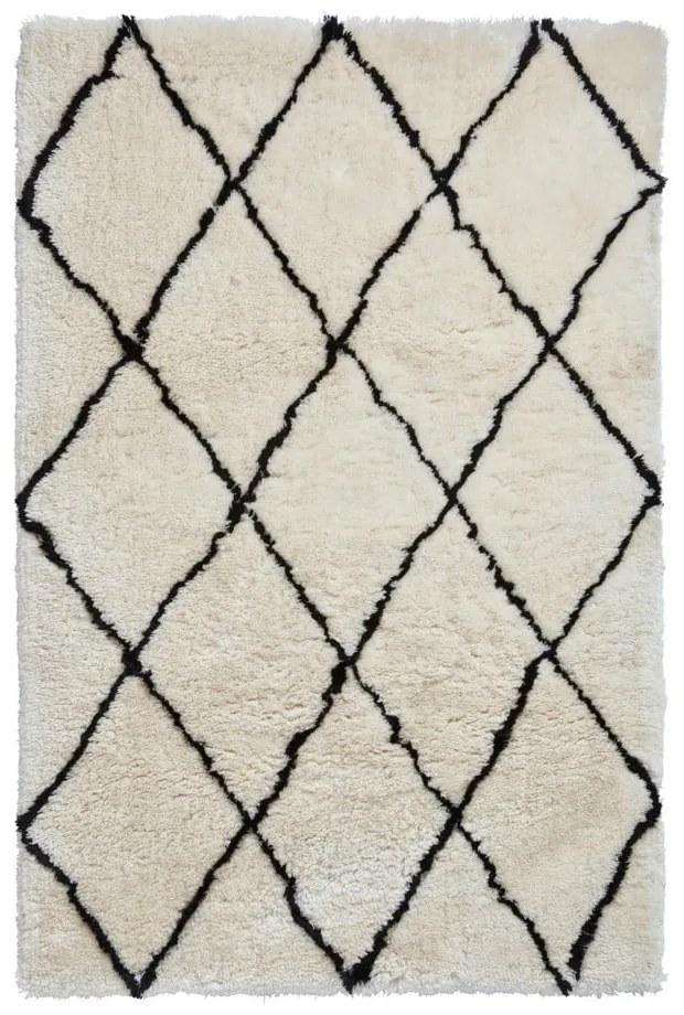 Covor Think Rugs Morocco, 120 x 170 cm, bej-negru