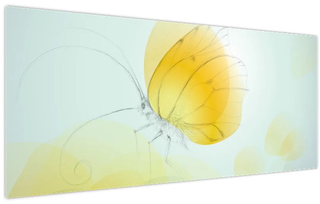 Tablou - Fluturele galben (120x50 cm)