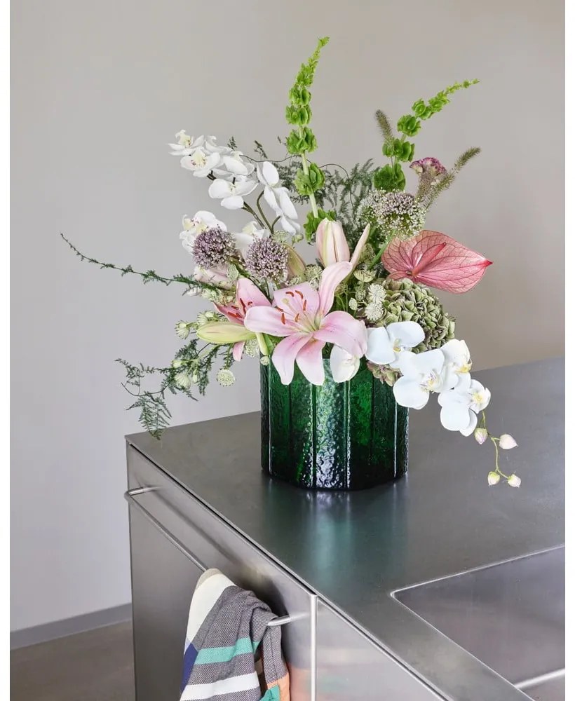 Vază handmade din sticlă Emerald – Hübsch