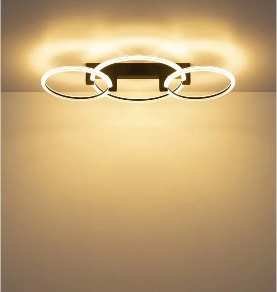 Globo 48050D2S - Plafonieră LED FLETCHER LED/40W/230V 3000K 76x38 cm negru