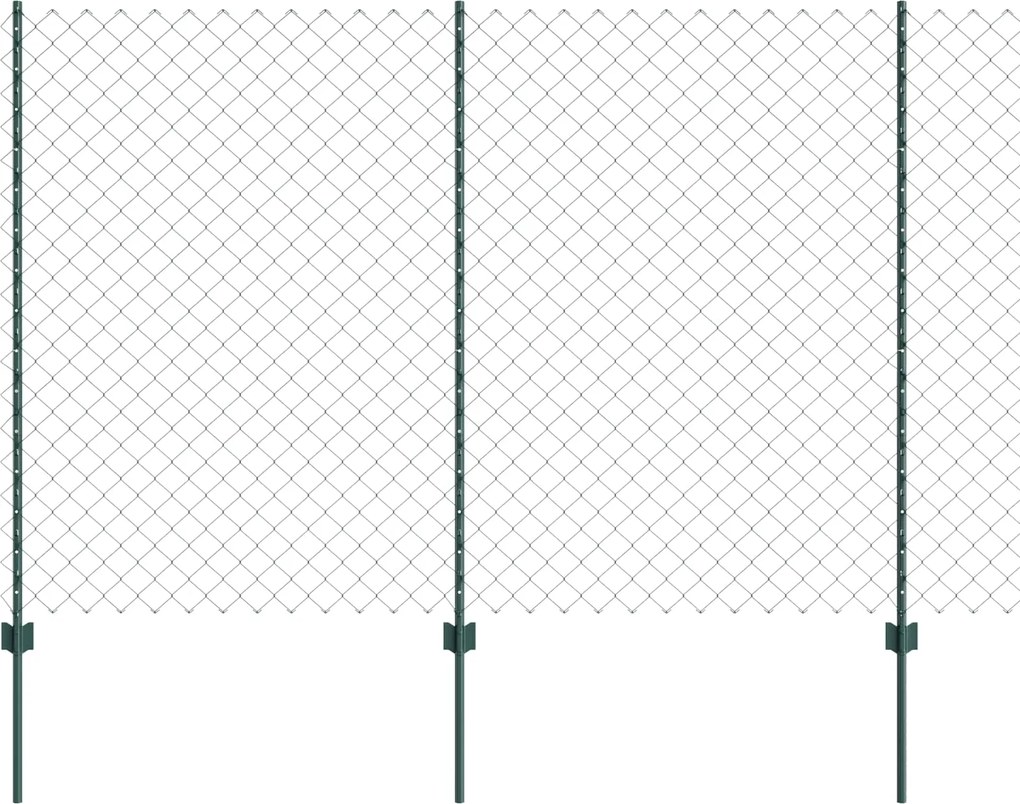 vidaXL Gard cu Stâlp Verde 1,6 x 10 m Oțel și PVC