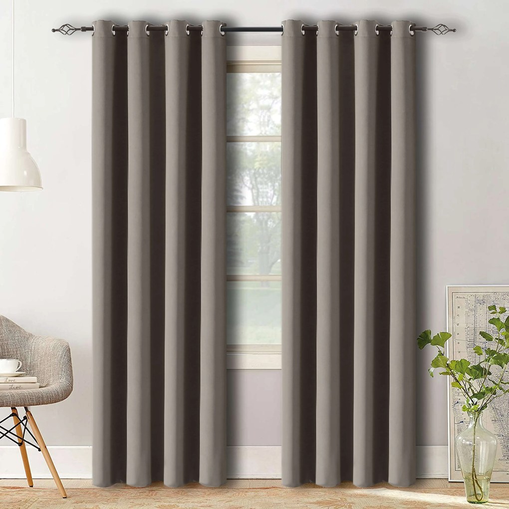 Draperie OXFORD maro-gri 140x250 cm Agatat: Inele metalice