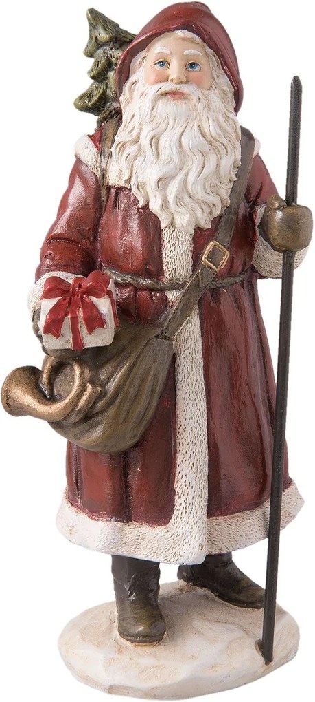 Figurina Mos Craciun Brugundy Clayre 8 cm x 7 cm x 17 cm