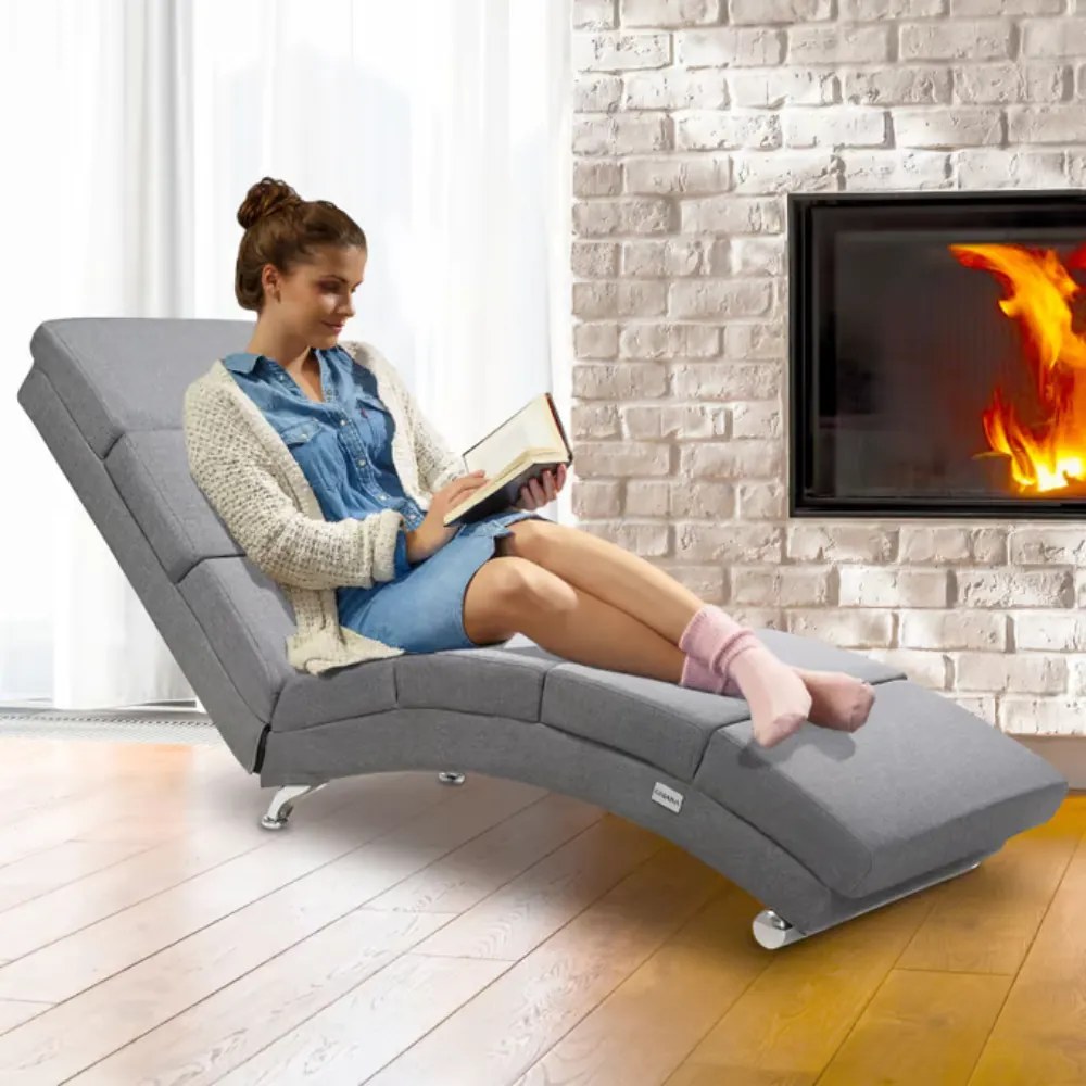 Șezlong LONDON, 186×55×89cm, gri Casaria