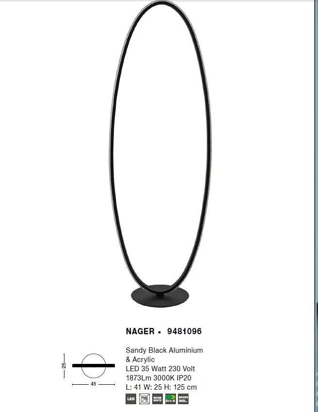 Lampa de podea LED design modern circular NAGER NVL9481096