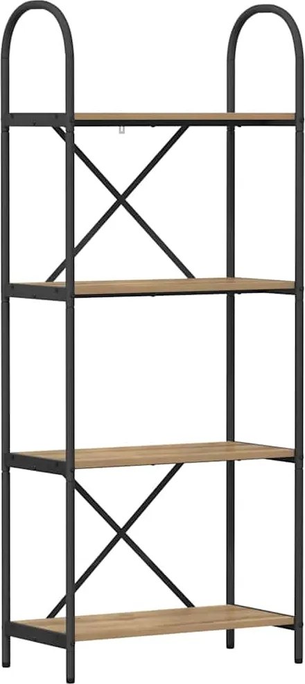 vidaXL Raft pentru cărți Stejar Artizanal 60 x 30 x 146 cm