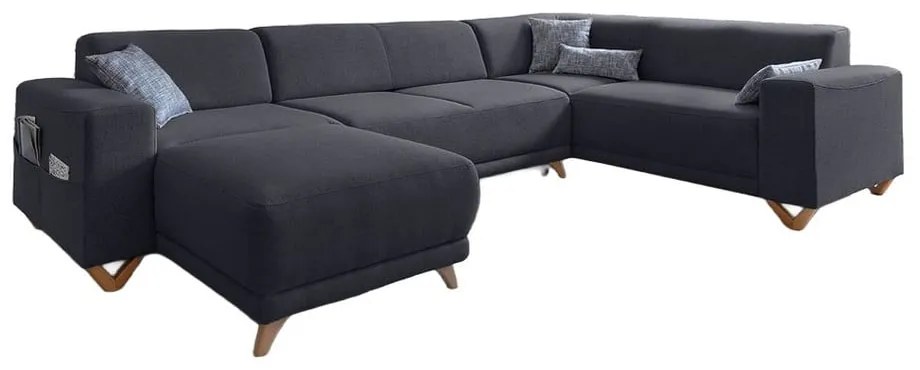 Colțar gri antracit extensibil/cu spațiu de depozitare (cu colț pe partea dreaptă/în formă de "U") Classy Sophie – Miuform