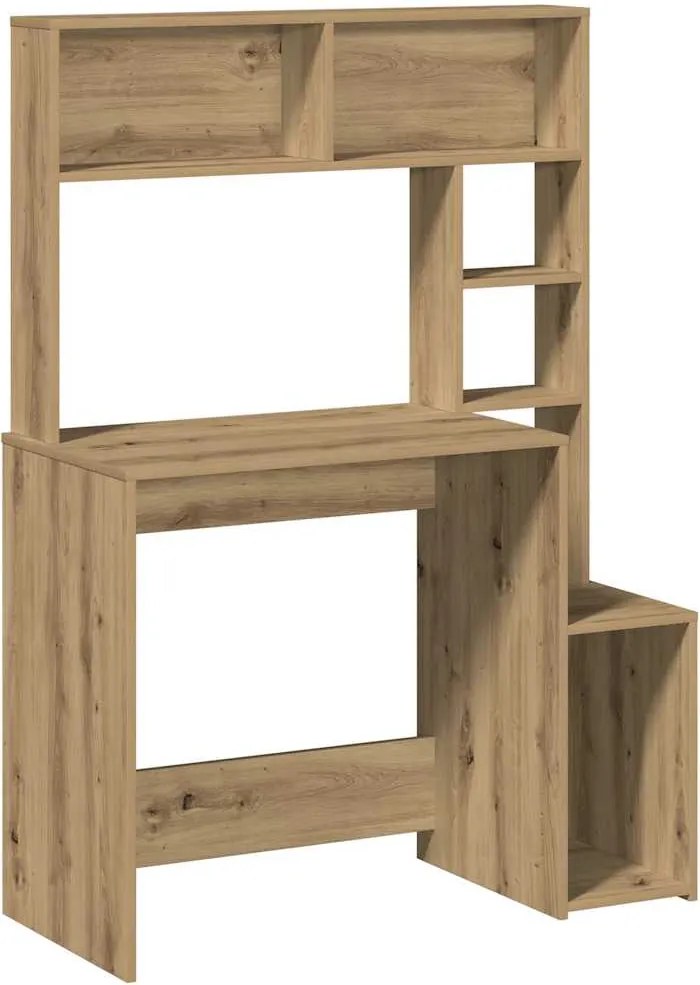 vidaXL Birou cu rafturi stejar artizanal 100x45x140 cm, lemn prelucrat