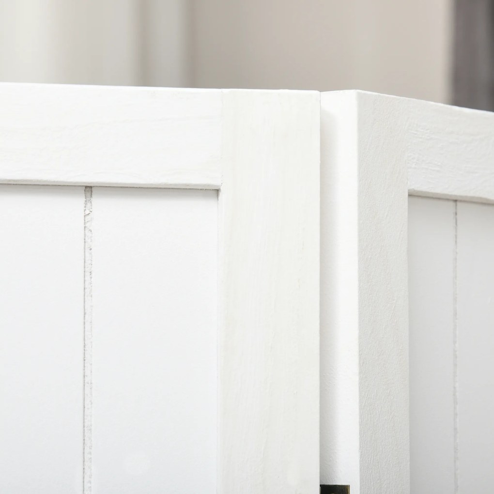 HOMCOM Paravan din lemn, separator de cameră, cloison interieur pliabil cu 4 panouri din lemn 160 x 170 cm alb | Aosom Romania